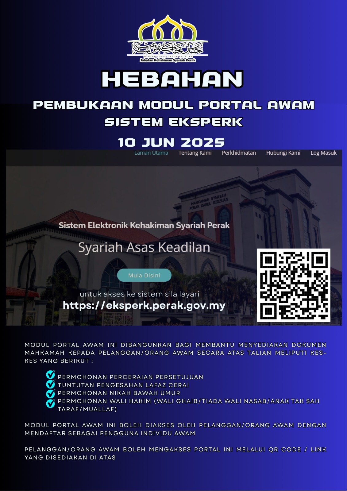 HEBAHAN PEMBUKAAN MODUL PORTAL AWAM SISTEM EKSPERK